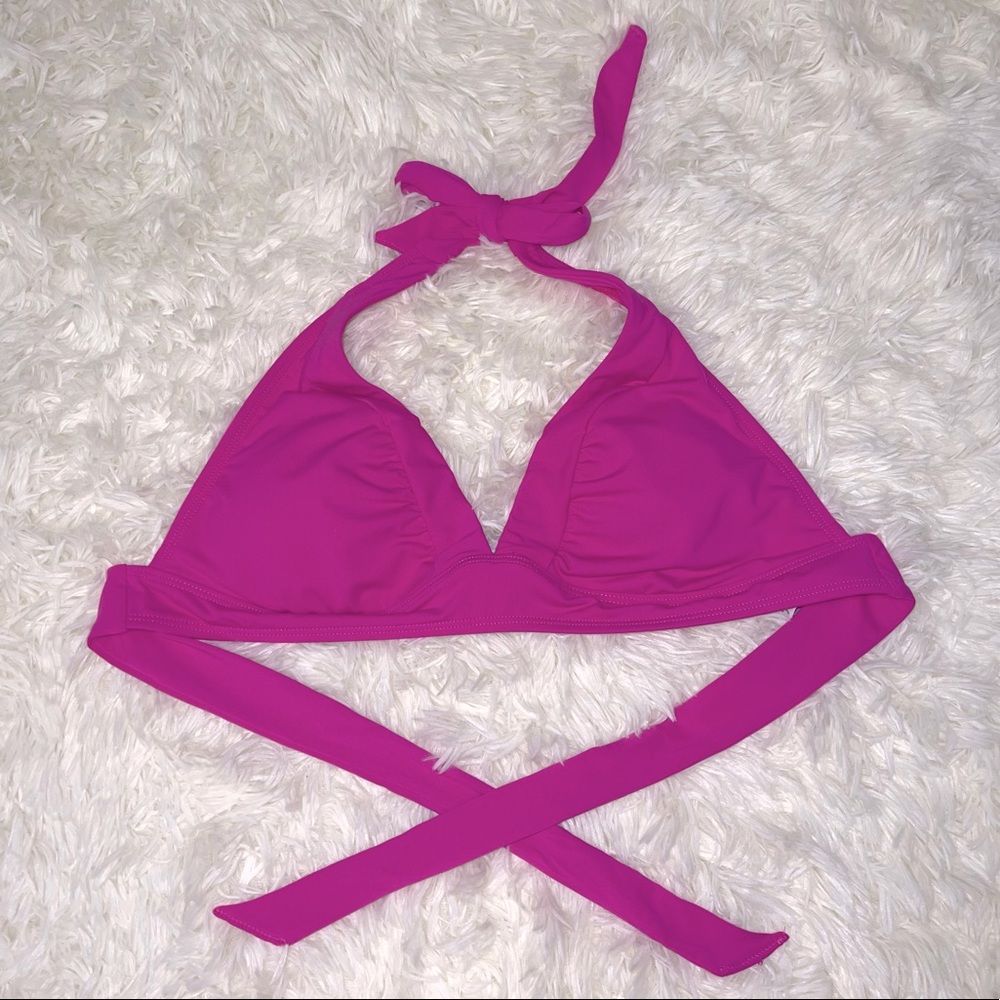 Athleta pink bikini top